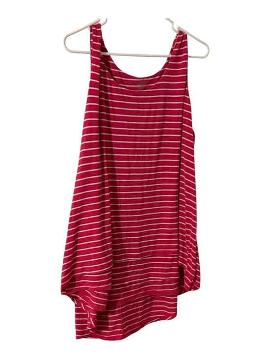 Lane Bryant Tops - Lane Bryant hi-lo Pink and White Striped Tank Top 18/20 like new!